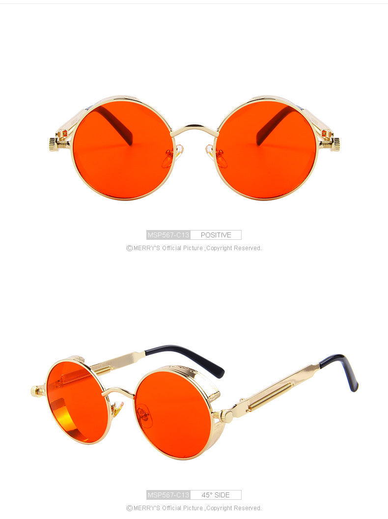 Vintage Womens Steampunk Brand Designer Round Sunglasses UV400 The Clothing Company Sydney