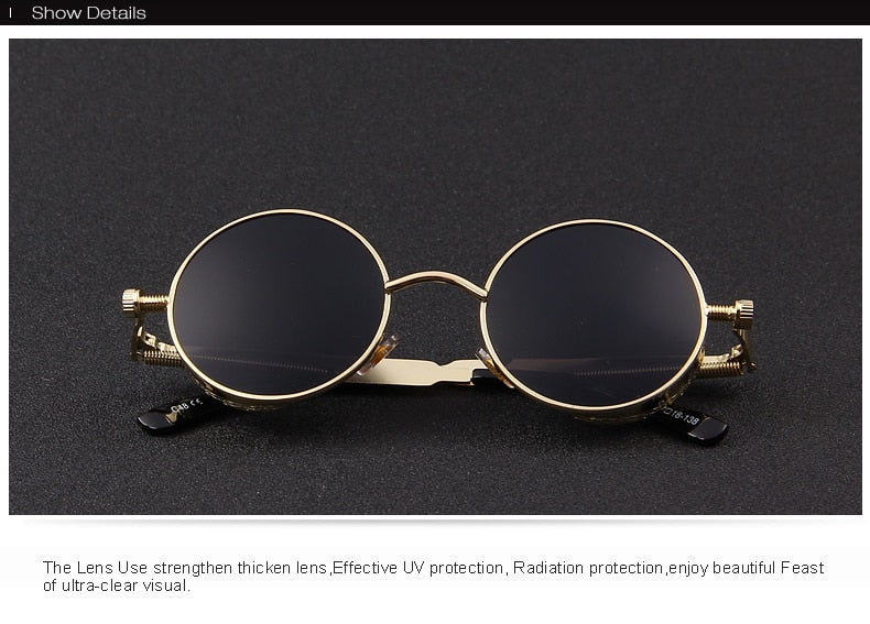 Vintage Womens Steampunk Brand Designer Round Sunglasses UV400 The Clothing Company Sydney