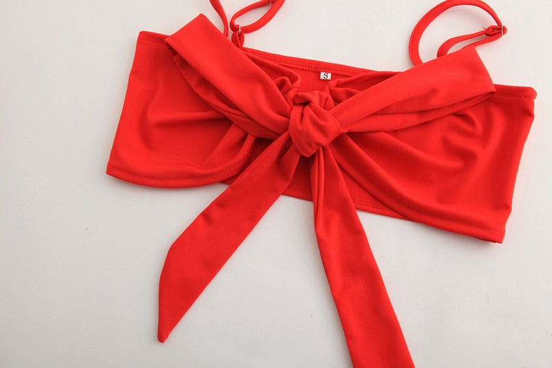 Two Pieces Set Women Ruffles Bow Casual Beach Summer Red Off Shoulder Sexy Club Bodycon Wrap Mini Party Dress The Clothing Company Sydney