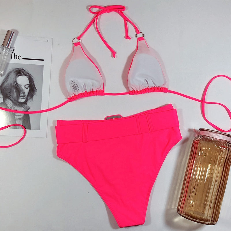 Brazilian Deep V Top Swimsuit Sexy Push Up Bandage Swimwear Bathing Suit Beachwear Bikini Set The Clothing Company Sydney