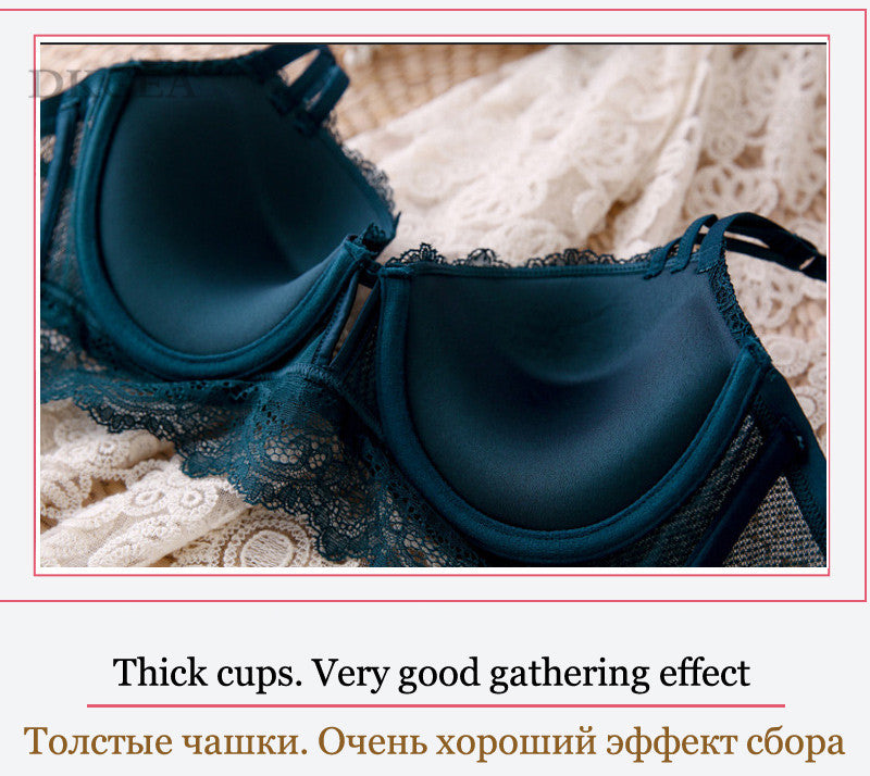 2 Piece Lace Bra and Panties Push Up Brassiere Sexy Underwear Set Cotton Thick Bras Embroidered Women Lingerie Set The Clothing Company Sydney