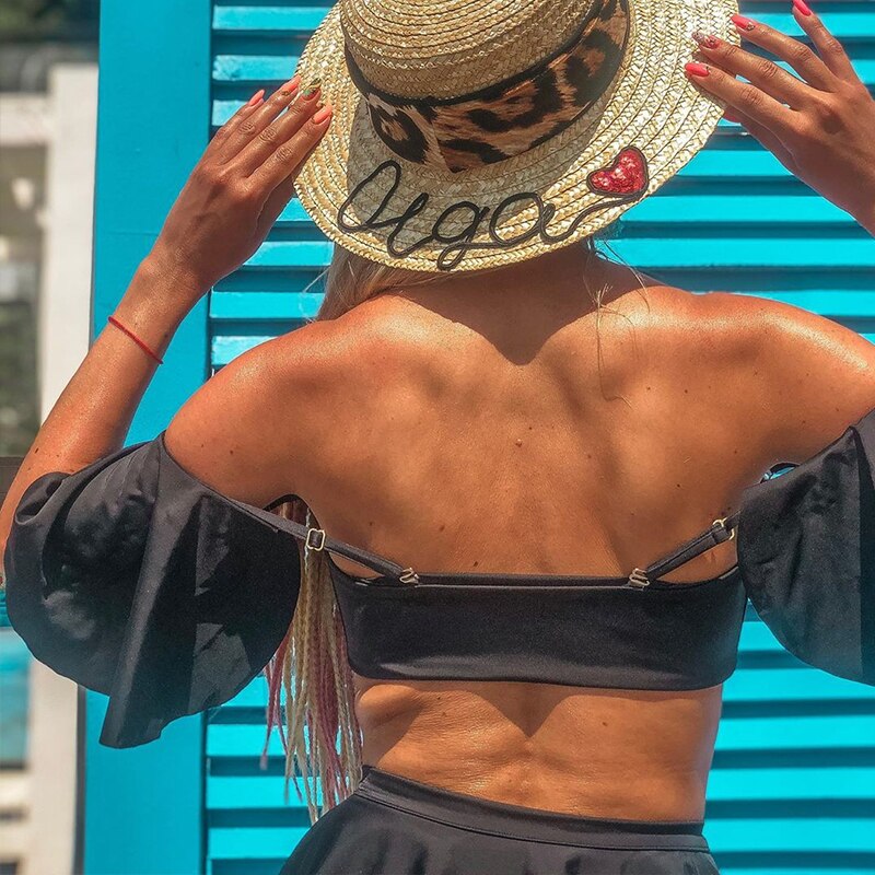 2 Piece High waist Ruffle swimsuit female swimwear women Off shoulder retro bathing suit with skirt Bikini Set The Clothing Company Sydney