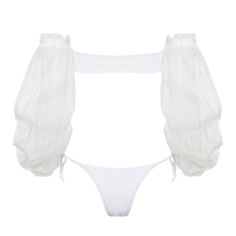 2 Piece High waist Ruffle swimsuit female swimwear women Off shoulder retro bathing suit with skirt Bikini Set The Clothing Company Sydney