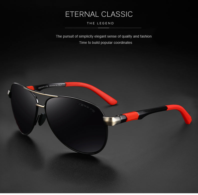 Designer Mens Classic Pilot HD Polarized For Driving Aviation Alloy Frame Spring Legs UV400 Sunglasses The Clothing Company Sydney