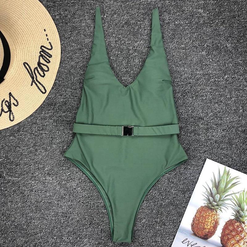 Sexy Solid One Piece Swimsuit Women Bathing Suit Bikini Monokini Swimwear The Clothing Company Sydney
