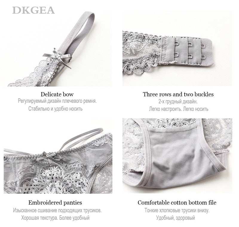 2 Piece Push Up Brassiere Cotton Sexy Bra Panties Embroidery Lace Lingerie Underwear Set The Clothing Company Sydney