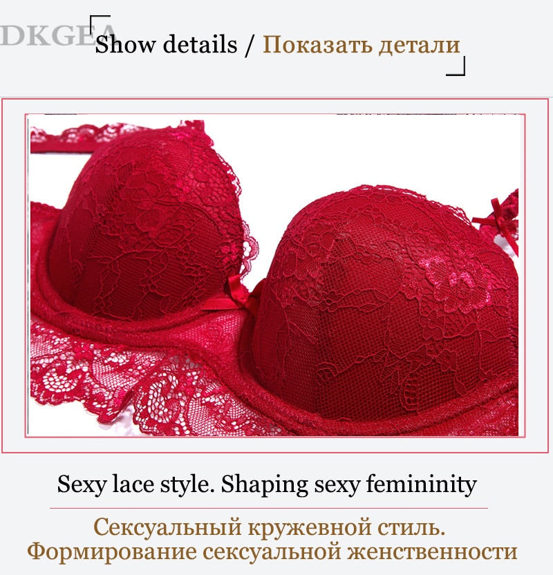 2 Piece Cotton Blue Sexy Bra Set Push up Thick Brassiere Lace Embroidered Brief Lingerie Underwear Set The Clothing Company Sydney