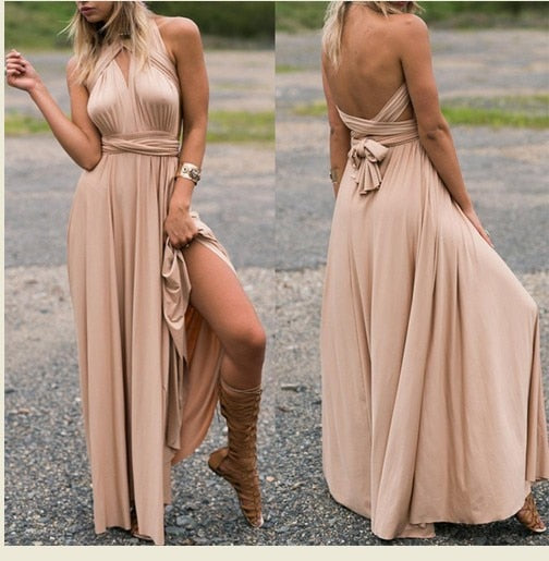 Boho Maxi Club Dress Red Bandage Long Dress Party Multiway Bridesmaids Convertible Infinity Robe Dress The Clothing Company Sydney