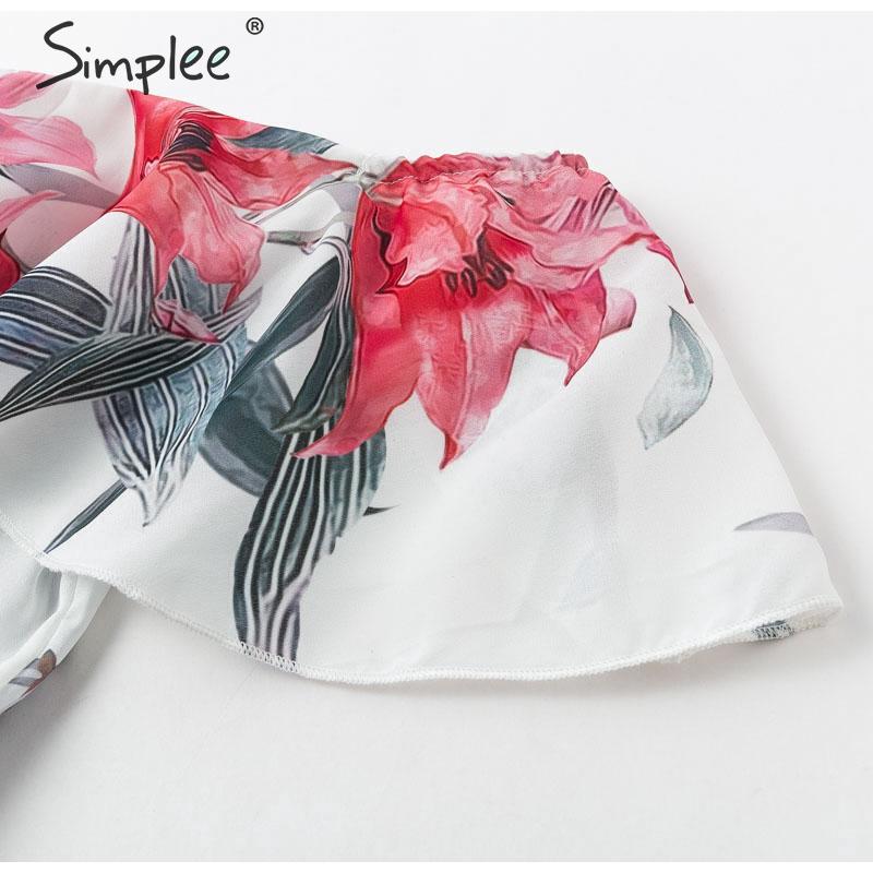 Bohemian floral print Elegant off shoulder sashes ladies long Summer beach ruffled playsuit Jumpsuit The Clothing Company Sydney