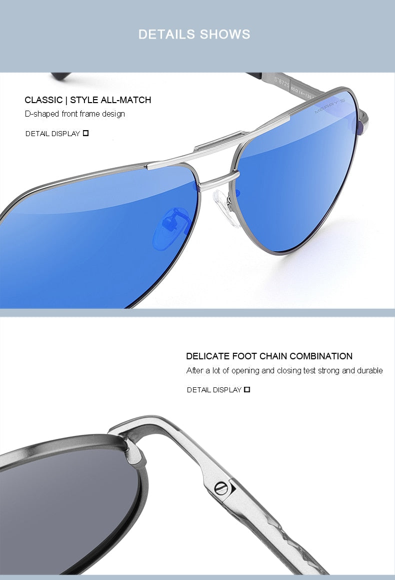 Designer Men's Classic Aluminum HD Polarized Pilot Sunglasses Aviation Frame For Driving UV400 Protection The Clothing Company Sydney