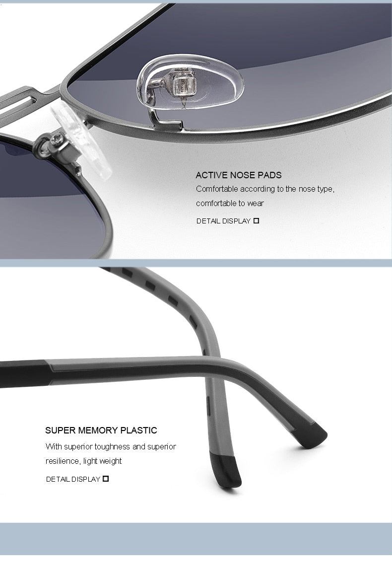 Designer Men's Classic Aluminum HD Polarized Pilot Sunglasses Aviation Frame For Driving UV400 Protection The Clothing Company Sydney