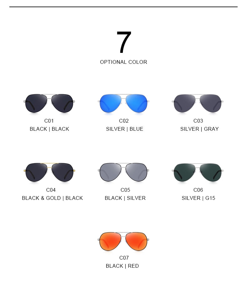 Designer Men's Classic Aluminum HD Polarized Pilot Sunglasses Aviation Frame For Driving UV400 Protection The Clothing Company Sydney