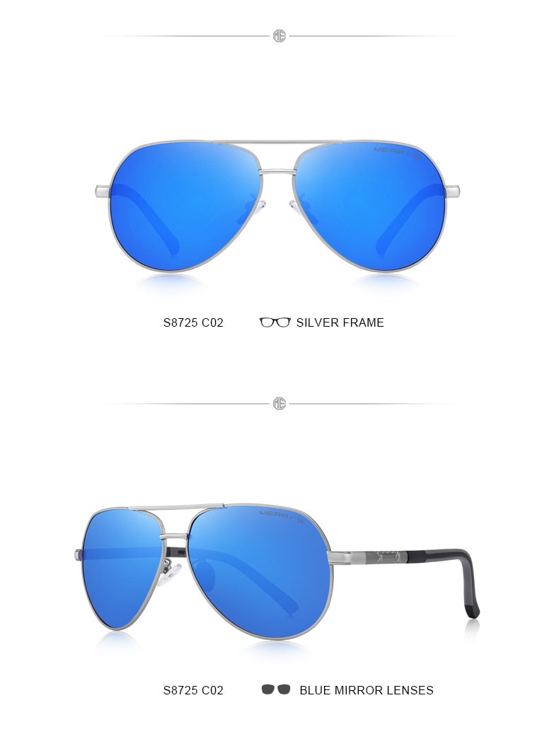Designer Men's Classic Aluminum HD Polarized Pilot Sunglasses Aviation Frame For Driving UV400 Protection The Clothing Company Sydney