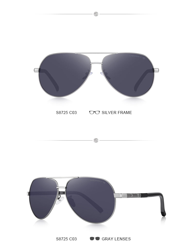 Designer Men's Classic Aluminum HD Polarized Pilot Sunglasses Aviation Frame For Driving UV400 Protection The Clothing Company Sydney