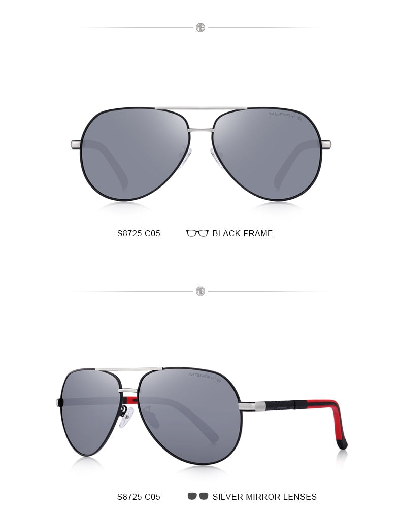 Designer Men's Classic Aluminum HD Polarized Pilot Sunglasses Aviation Frame For Driving UV400 Protection The Clothing Company Sydney