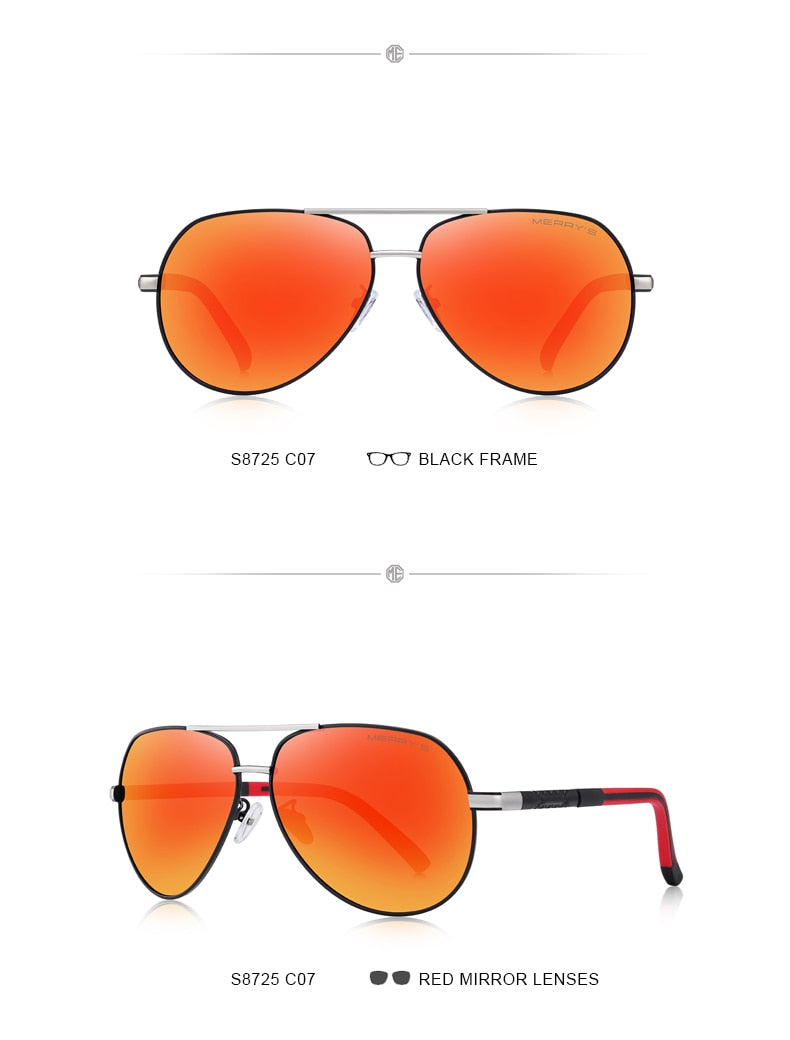 Designer Men's Classic Aluminum HD Polarized Pilot Sunglasses Aviation Frame For Driving UV400 Protection The Clothing Company Sydney