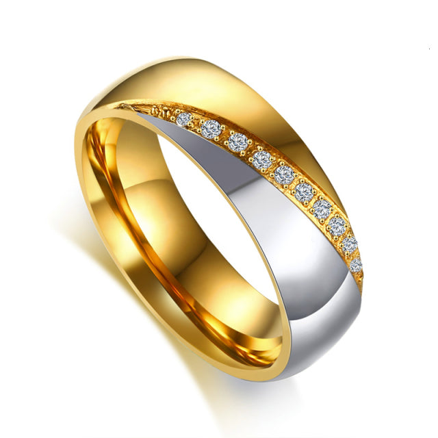 Gold Color Wedding Bands Women Men Stainless Steel Engagement Couple Anniversary Rings The Clothing Company Sydney