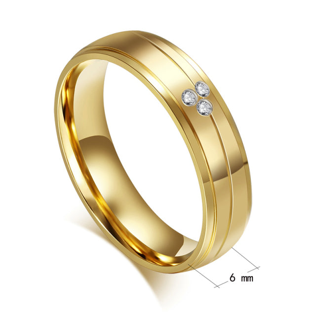 Gold Color Wedding Bands Women Men Stainless Steel Engagement Couple Anniversary Rings The Clothing Company Sydney