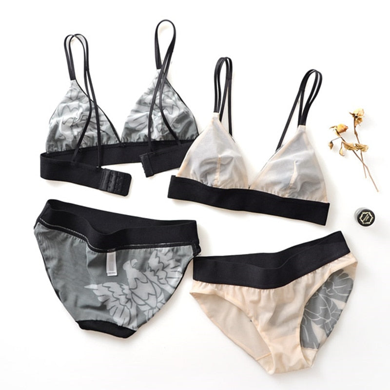 2 Piece Ultra-thin Wireless Lingerie set Fashion Sexy bra set push up bra brief Panties lingerie set The Clothing Company Sydney