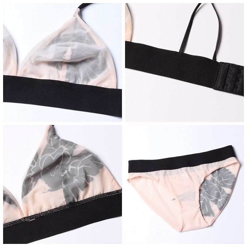 2 Piece Ultra-thin Wireless Lingerie set Fashion Sexy bra set push up bra brief Panties lingerie set The Clothing Company Sydney