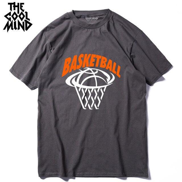 180gsm Thickness 100% cotton basketball print men t shirt casual o-neck short sleeve men cool summer t shirt The Clothing Company Sydney
