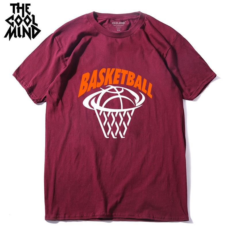 180gsm Thickness 100% cotton basketball print men t shirt casual o-neck short sleeve men cool summer t shirt The Clothing Company Sydney