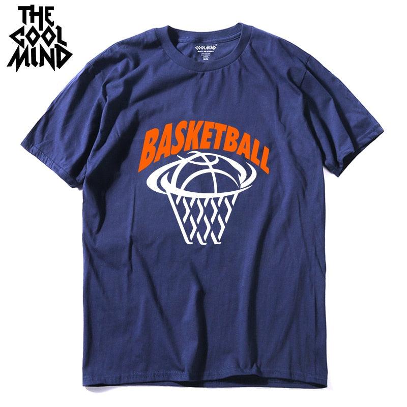 180gsm Thickness 100% cotton basketball print men t shirt casual o-neck short sleeve men cool summer t shirt The Clothing Company Sydney