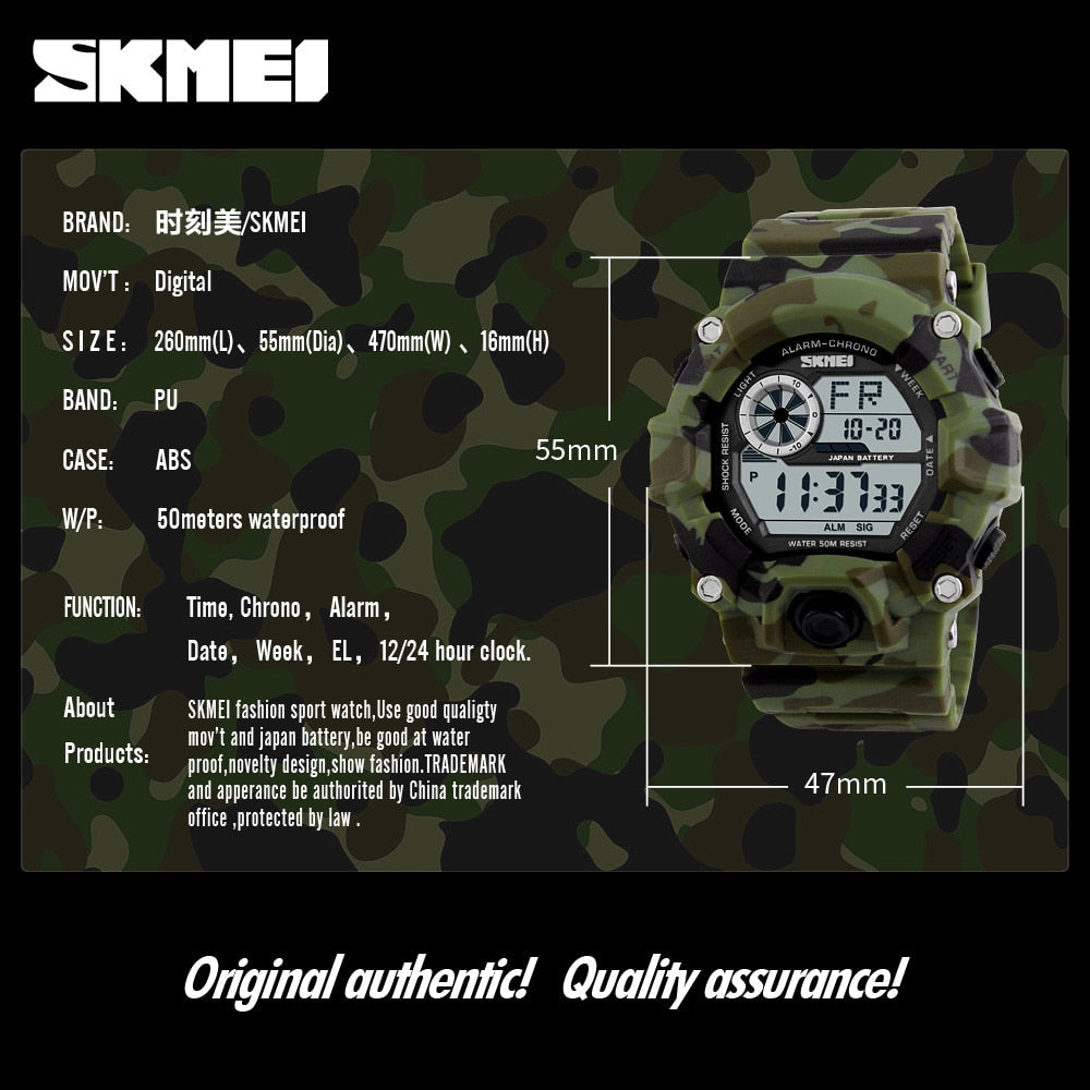 Men's Outdoor Sport Alarm Clock 5Bar Waterproof Military LED Display Shock Digital Watch The Clothing Company Sydney