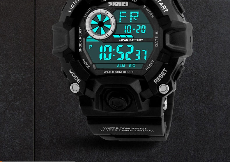 Men's Outdoor Sport Alarm Clock 5Bar Waterproof Military LED Display Shock Digital Watch The Clothing Company Sydney