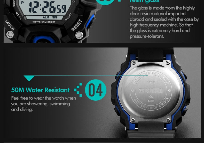 Men's Outdoor Sport Alarm Clock 5Bar Waterproof Military LED Display Shock Digital Watch The Clothing Company Sydney