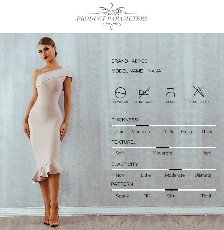 Summer Ladies Bandage One Shoulder Sleeveless Ruffles Nightclub Dress Celebrity Evening Party Dress The Clothing Company Sydney