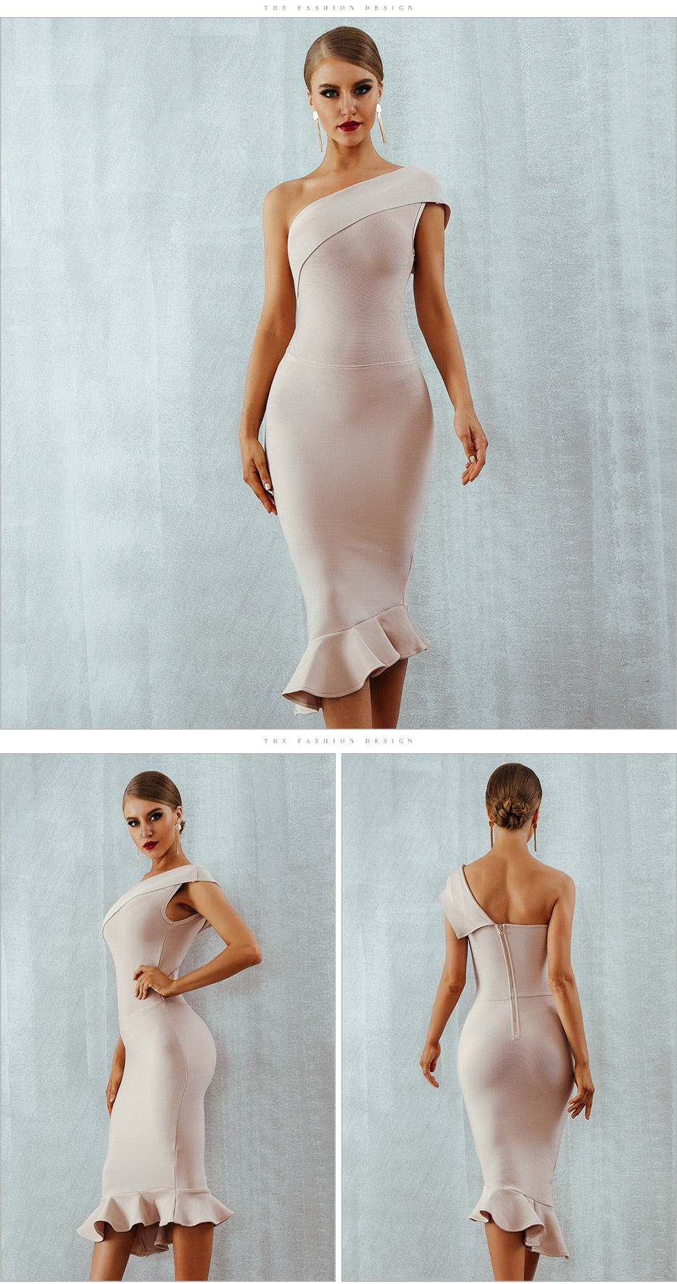 Summer Ladies Bandage One Shoulder Sleeveless Ruffles Nightclub Dress Celebrity Evening Party Dress The Clothing Company Sydney
