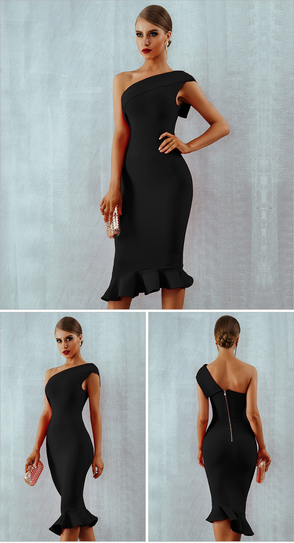 Summer Ladies Bandage One Shoulder Sleeveless Ruffles Nightclub Dress Celebrity Evening Party Dress The Clothing Company Sydney