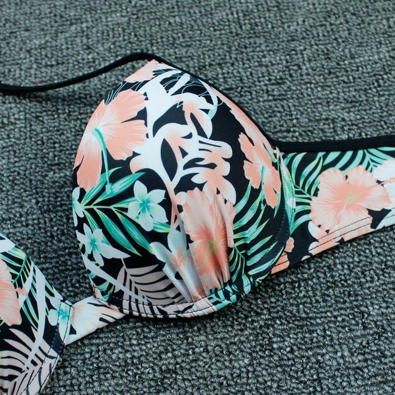 2 Piece Plus Size Floral Print Swimsuit Swimwear Low Waist Push Up Bikini Set Beachwear Brazilian Bikini Set The Clothing Company Sydney