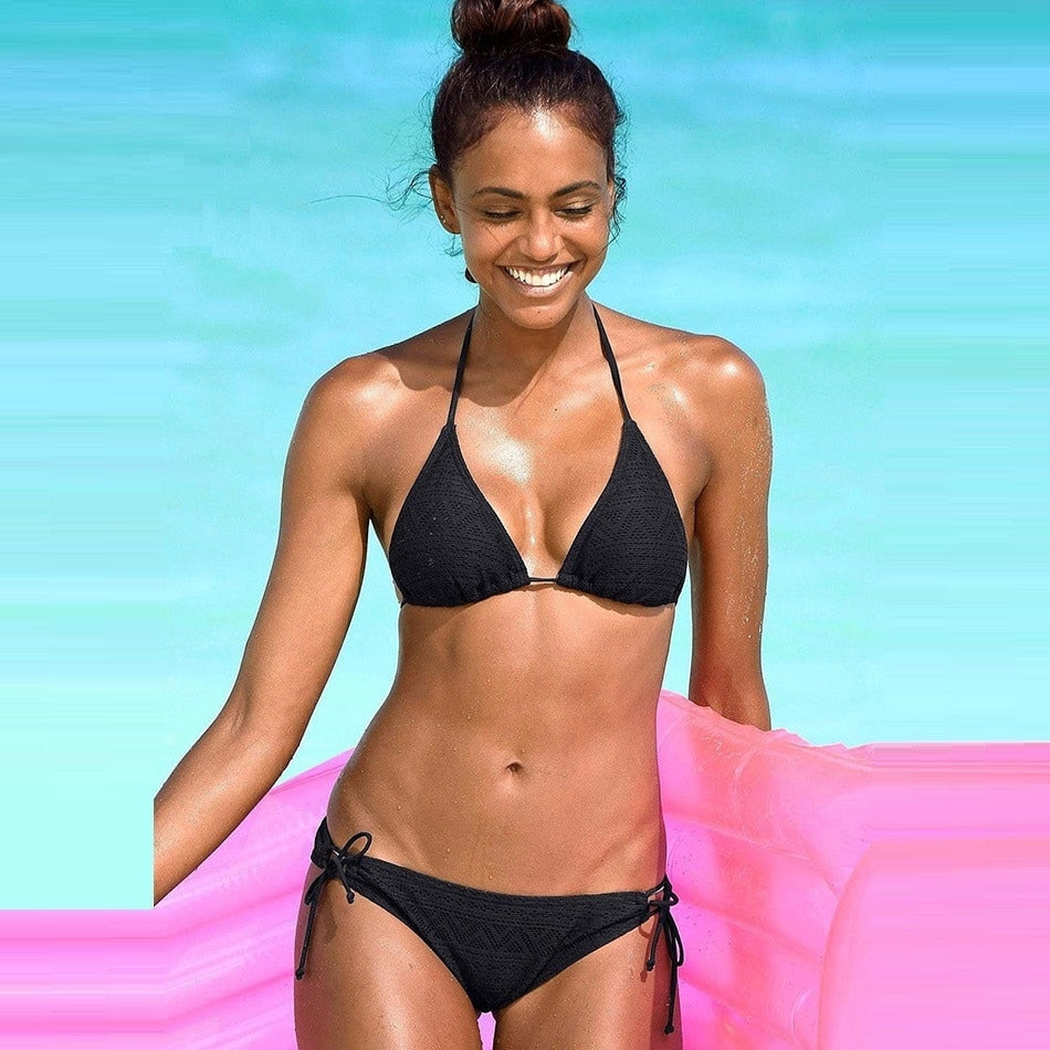 Brazilian Deep V Top Swimsuit Sexy Push Up Bandage Swimwear Bathing Suit Beachwear Bikini Set The Clothing Company Sydney