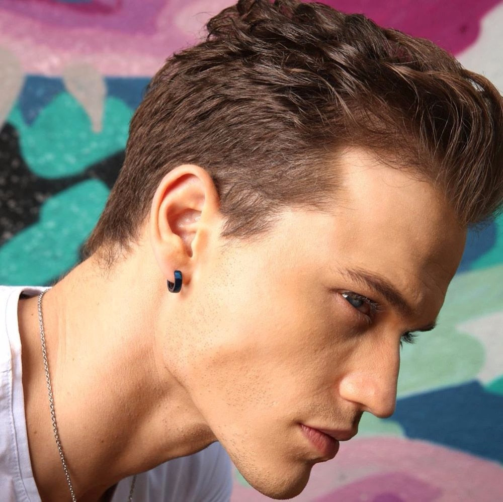 Rock Punk Huggie Earrings Stainless Steel Unique Small Hoop Earrings For Men Boho Jewelry The Clothing Company Sydney