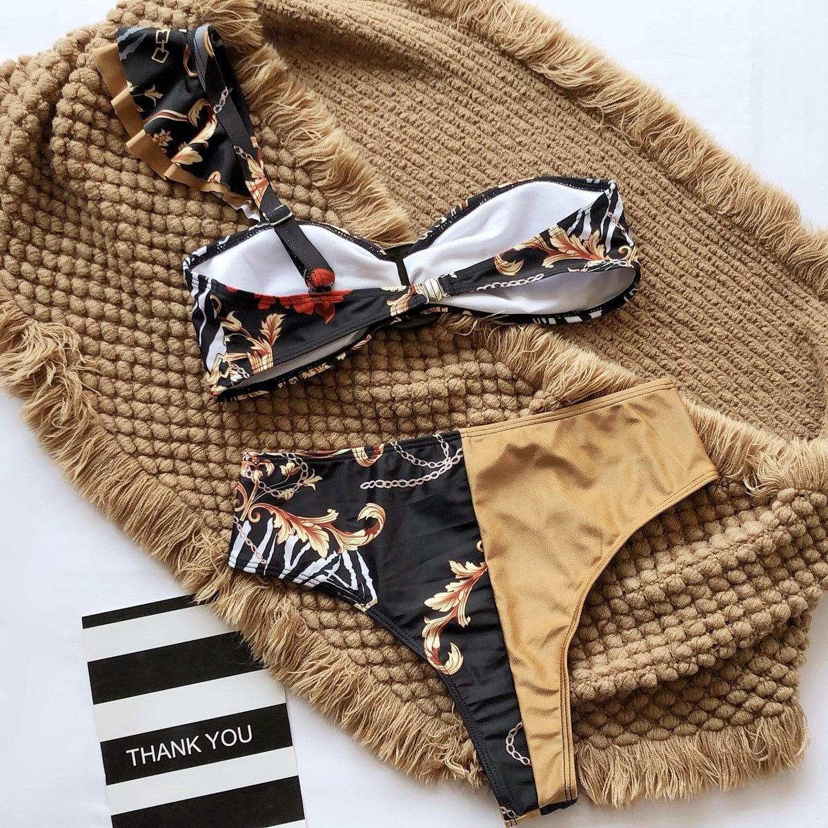 2 Piece Brazilian Women Print Side Tie Swimwear Push Up Swimsuit Bath Suit Bikini Set The Clothing Company Sydney