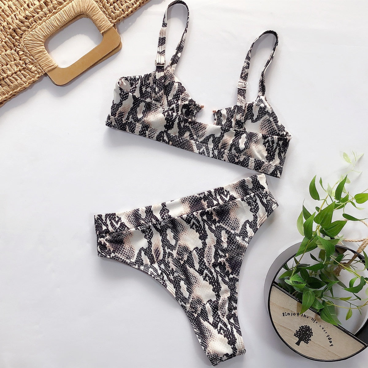 2 Piece Brazilian Women Print Side Tie Swimwear Push Up Swimsuit Bath Suit Bikini Set The Clothing Company Sydney