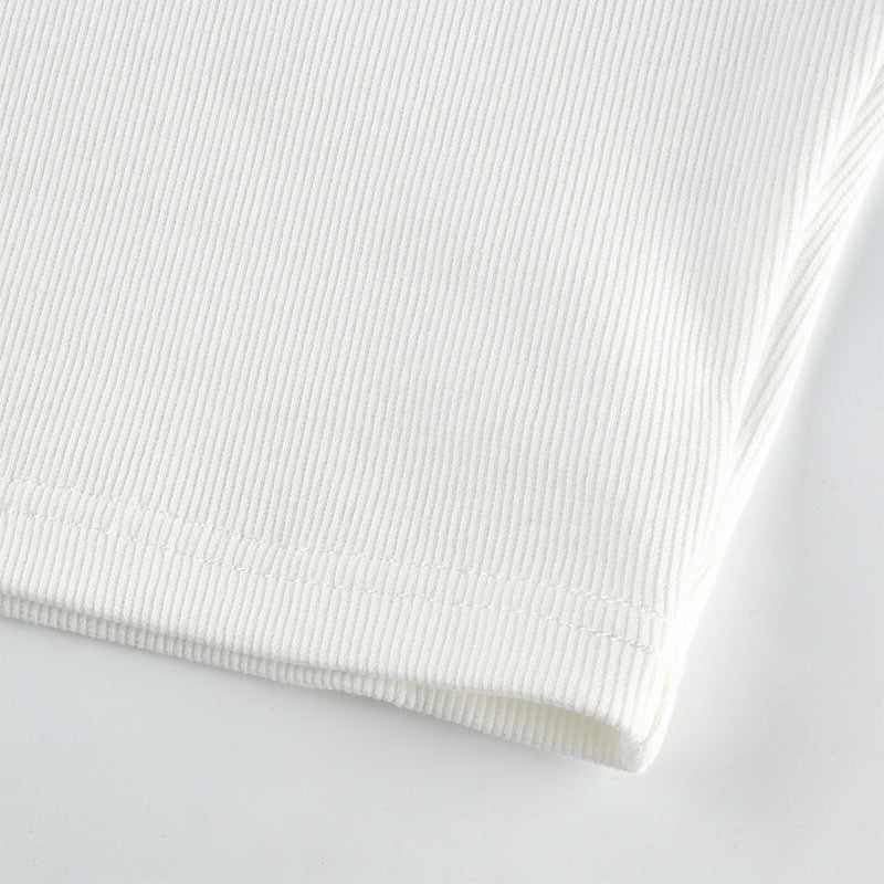 Sleeveless Summer White Tank Top Bandage Hollow Out Ribbed Crop Tops Tees Fashion Fitness Mini Vest Top The Clothing Company Sydney