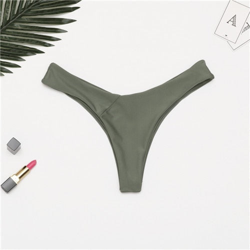 Brazilian Swimwear Women Briefs Thong Low Waist Swimsuit Bottom Solid Cheeky Bikini Bottom Swim Trunks The Clothing Company Sydney
