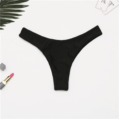 Brazilian Swimwear Women Briefs Thong Low Waist Swimsuit Bottom Solid Cheeky Bikini Bottom Swim Trunks The Clothing Company Sydney