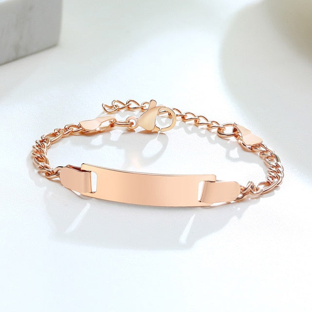 Personalized Custom Baby Name Bracelet Gold Tone Solid Stainless Steel Adjustable Bracelet The Clothing Company Sydney