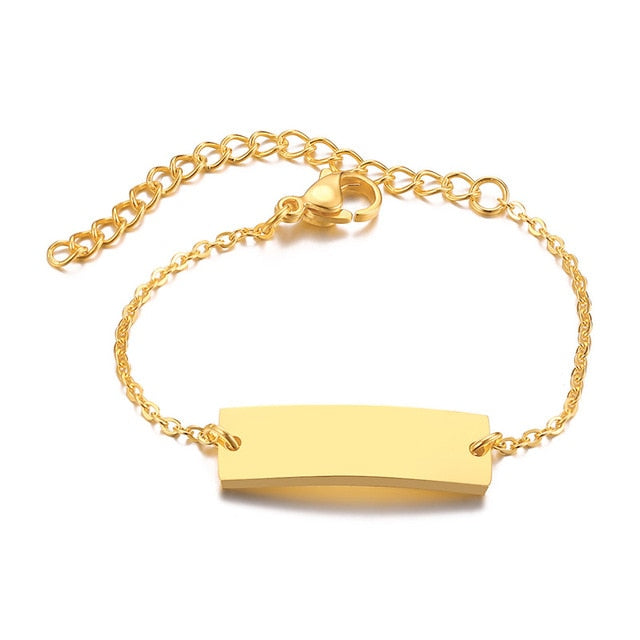 Personalized Custom Baby Name Bracelet Gold Tone Solid Stainless Steel Adjustable Bracelet The Clothing Company Sydney