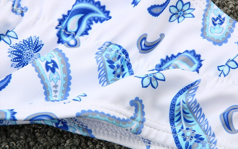 2 Piece Micro print swimsuit female triangle swimwear women bathers Tie up bathing suit Beachwear Bikini Set The Clothing Company Sydney