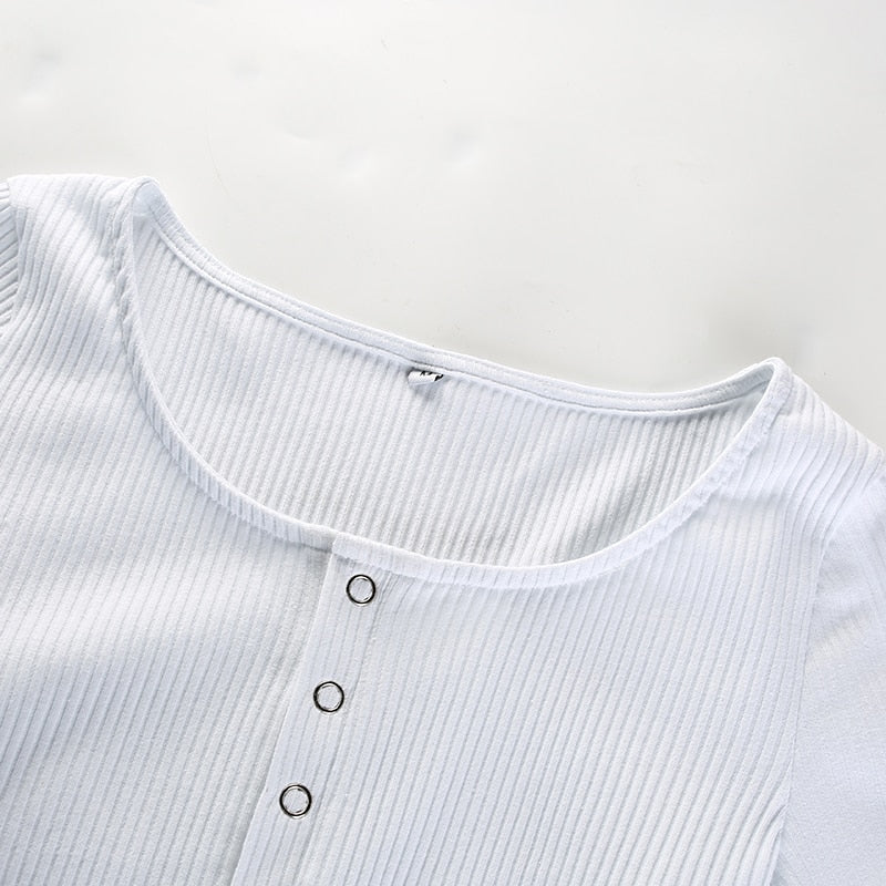 Autumn winter skinny button up long sleeve bodysuit The Clothing Company Sydney