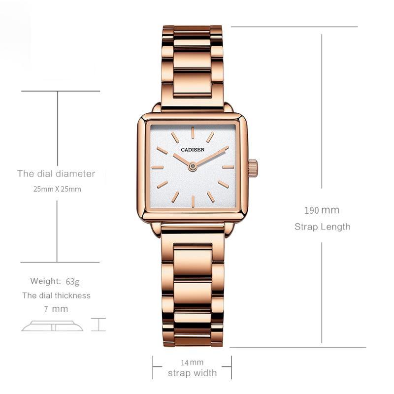 Ladies Square Watch Luxury Brand Fashion Simple Dress Quartz Ultra-thin Watch Waterproof Rose Gold Watch The Clothing Company Sydney