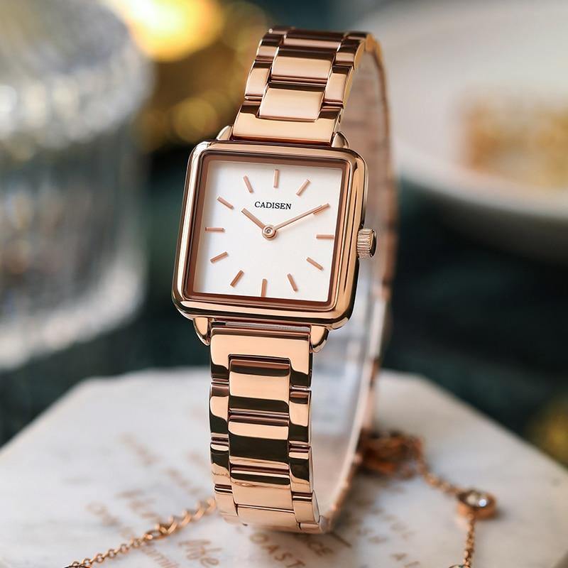 Ladies Square Watch Luxury Brand Fashion Simple Dress Quartz Ultra-thin Watch Waterproof Rose Gold Watch The Clothing Company Sydney