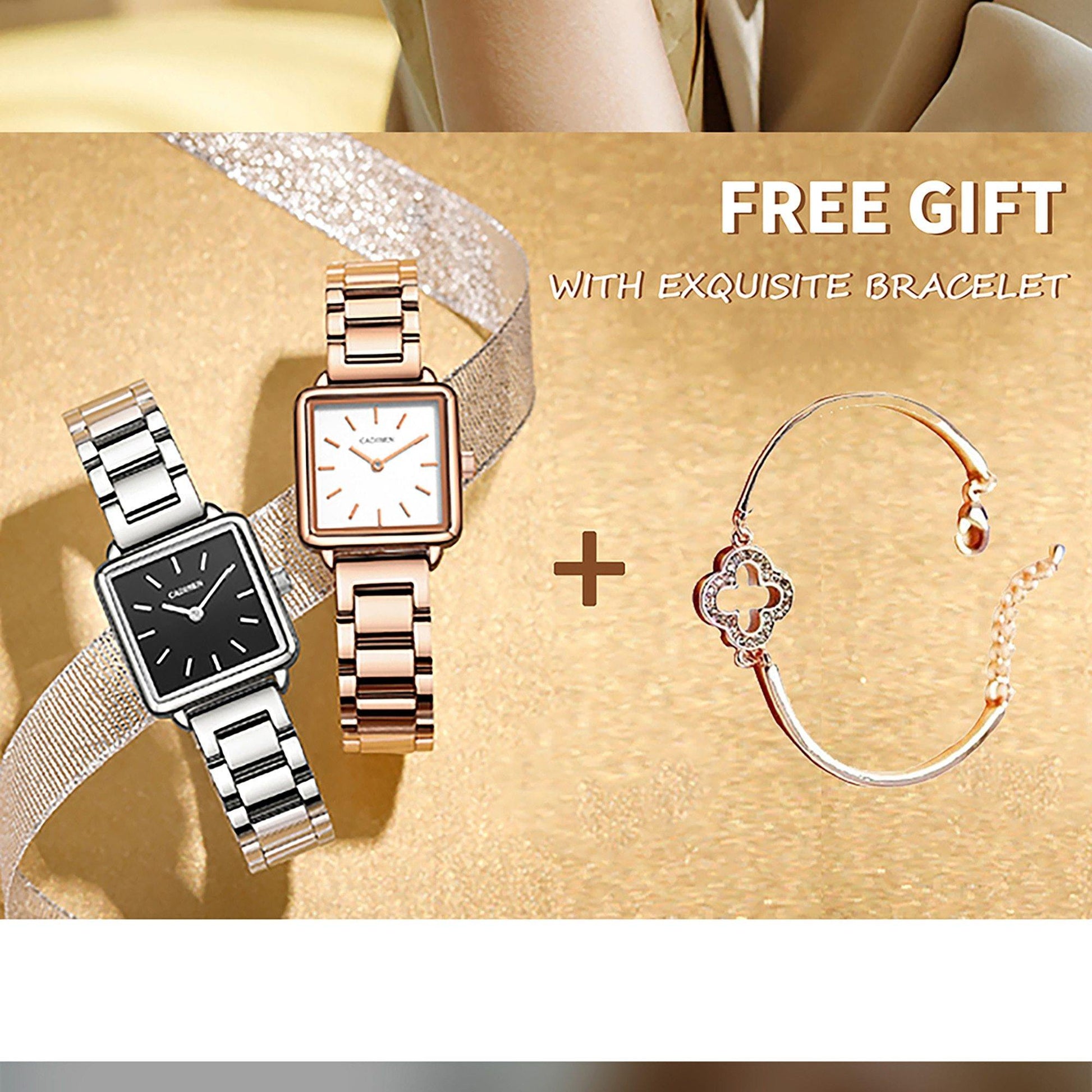 Ladies Square Watch Luxury Brand Fashion Simple Dress Quartz Ultra-thin Watch Waterproof Rose Gold Watch The Clothing Company Sydney