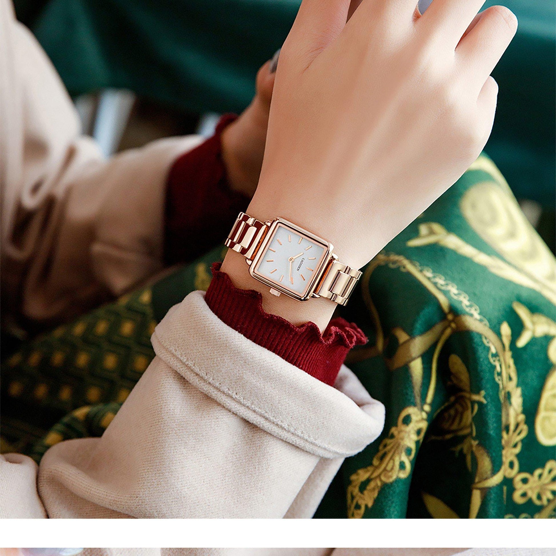 Ladies Square Watch Luxury Brand Fashion Simple Dress Quartz Ultra-thin Watch Waterproof Rose Gold Watch The Clothing Company Sydney