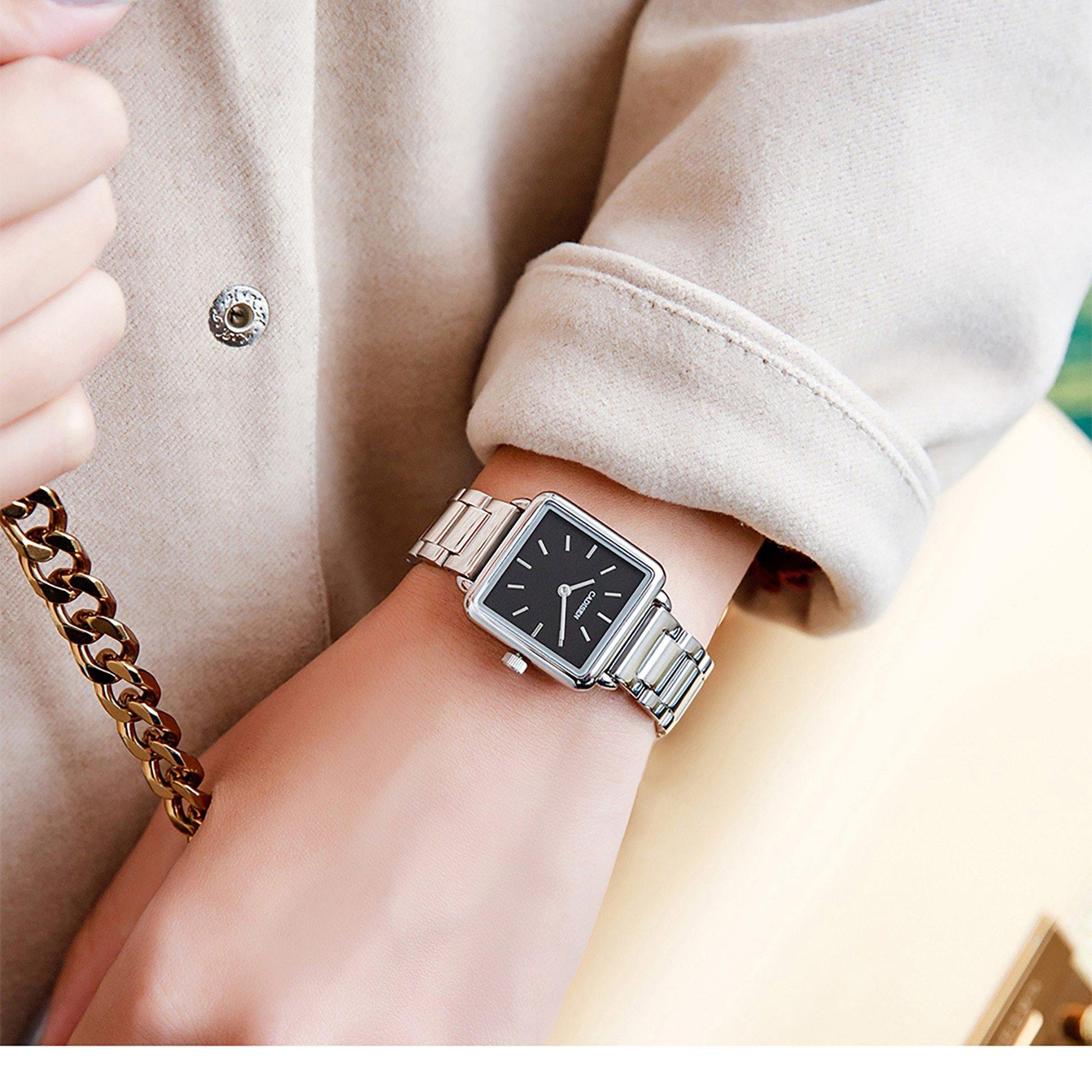 Ladies Square Watch Luxury Brand Fashion Simple Dress Quartz Ultra-thin Watch Waterproof Rose Gold Watch The Clothing Company Sydney